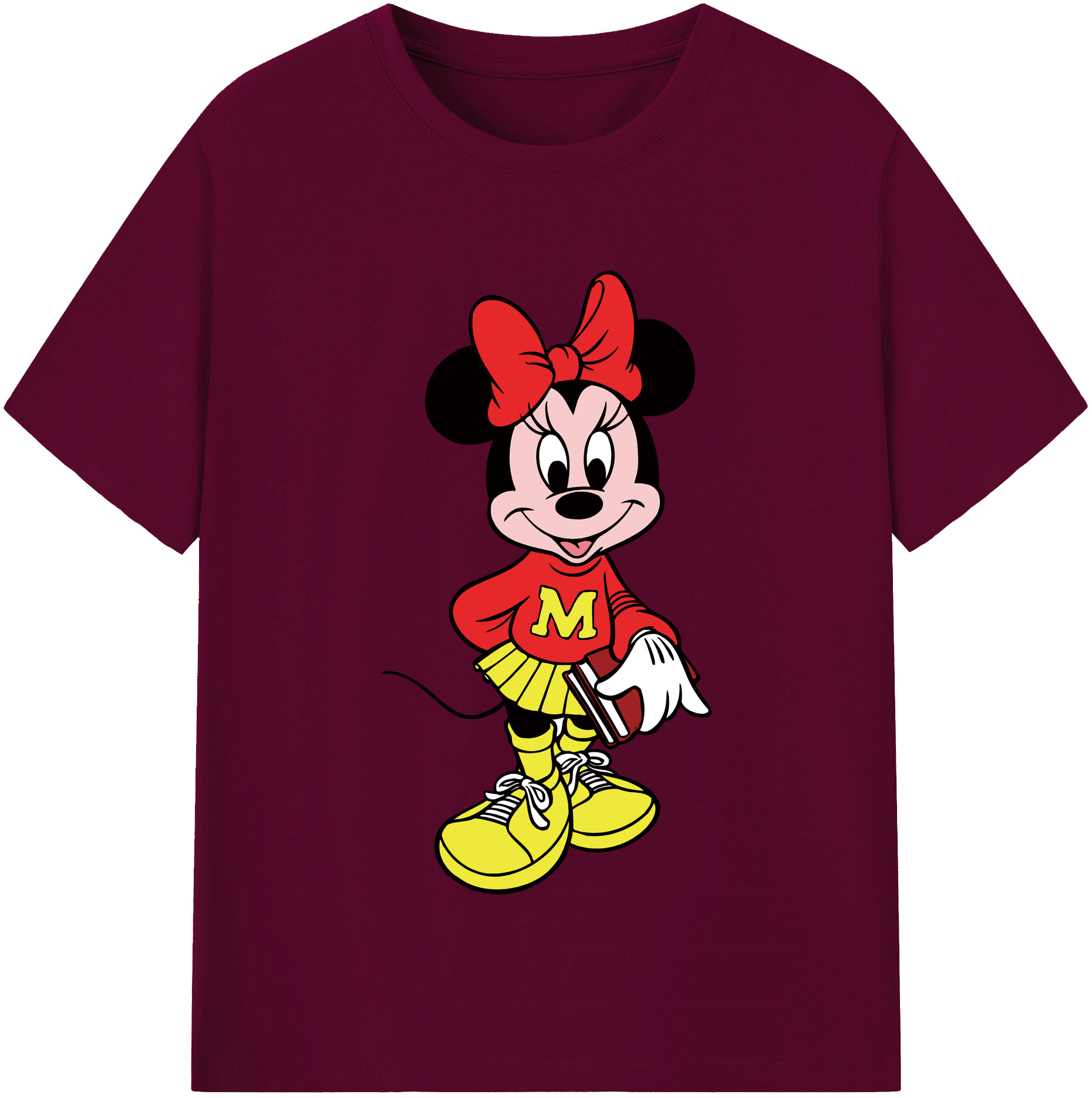 （画像用） ミッキーマウス Mickey Mouse レディースカジュアルプリントTシャツ（綿100％）